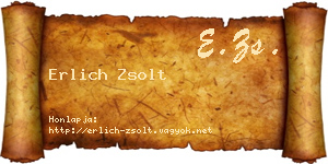 Erlich Zsolt névjegykártya