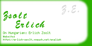 zsolt erlich business card